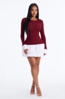 Burgundy Dress with mini