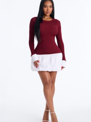 Burgundy Dress with mini