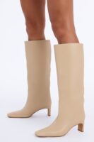 Steve Madden Jendi Leather Boots - Natural