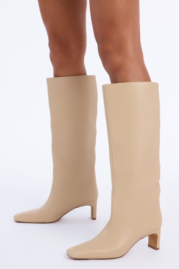 Steve Madden Jendi Leather Boots - Natural