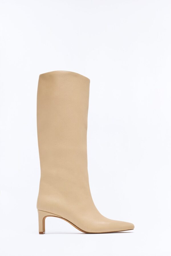 Steve Madden Jendi Leather Boots - Natural