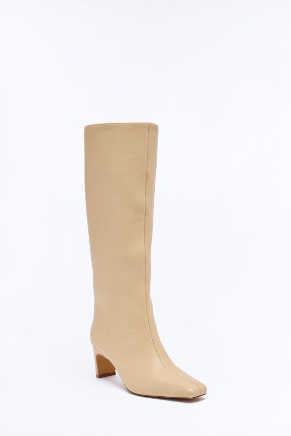 Steve Madden Jendi Leather Boots - Natural