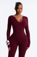 Jumpsuit in Burgundy 86% rayon