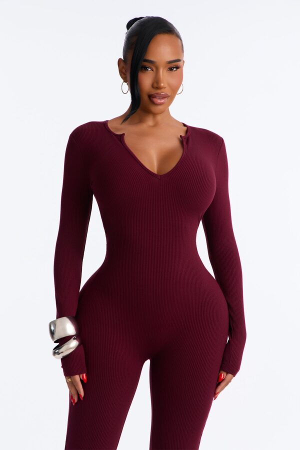 Jumpsuit in Burgundy 86% rayon