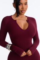 Jumpsuit in Burgundy 86% rayon