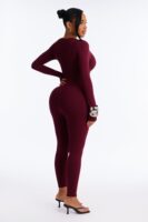 Jumpsuit in Burgundy 86% rayon