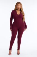 Jumpsuit in Burgundy 86% rayon