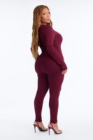 Jumpsuit in Burgundy 86% rayon