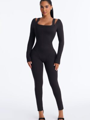 Black Jumpsuit with square neck