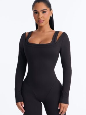 Black Jumpsuit with square neck