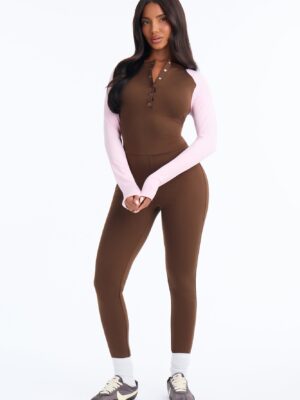 Brown Colorblock Jumpsuit