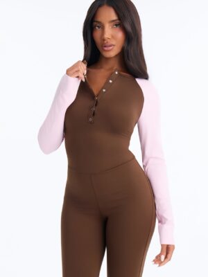 Brown Colorblock Jumpsuit