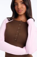 Brown Colorblock Jumpsuit