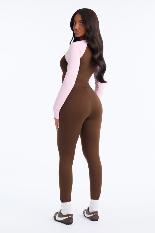 Brown Colorblock Jumpsuit