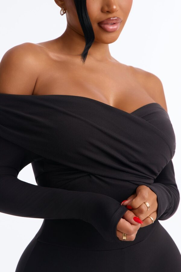 Alyissa Off Shoulder Skinny Leg Jumpsuit - Black