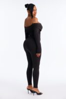Alyissa Off Shoulder Skinny Leg Jumpsuit - Black