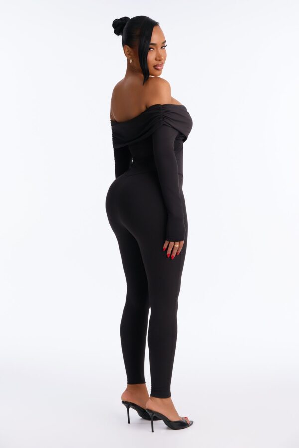 Alyissa Off Shoulder Skinny Leg Jumpsuit - Black
