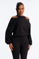 Presley Layered Off Shoulder Jumpsuit - Black