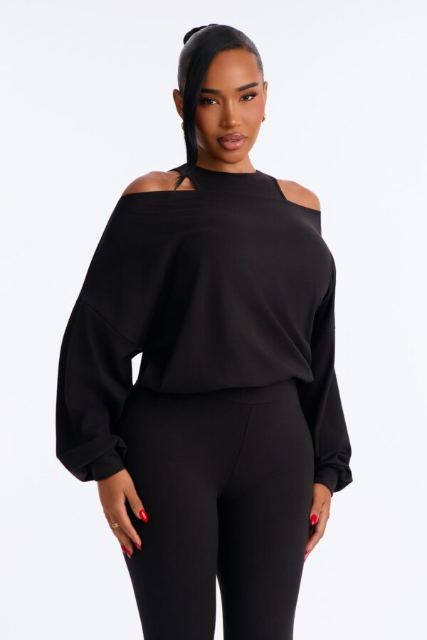 Presley Layered Off Shoulder Jumpsuit - Black