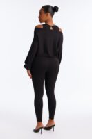 Presley Layered Off Shoulder Jumpsuit - Black