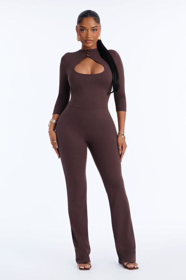 Jumpsuit in Brown 80% polyester