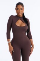 Jumpsuit in Brown 80% polyester