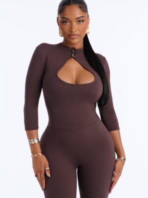 Jumpsuit in Brown 80% polyester