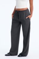 Charcoal Wide-Leg Pants