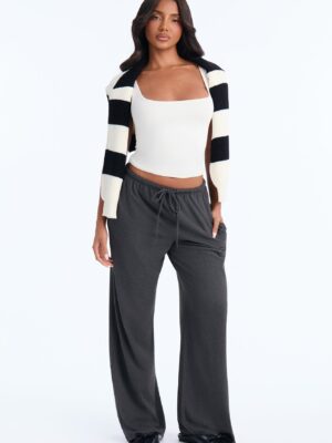 Charcoal Wide-Leg Pants