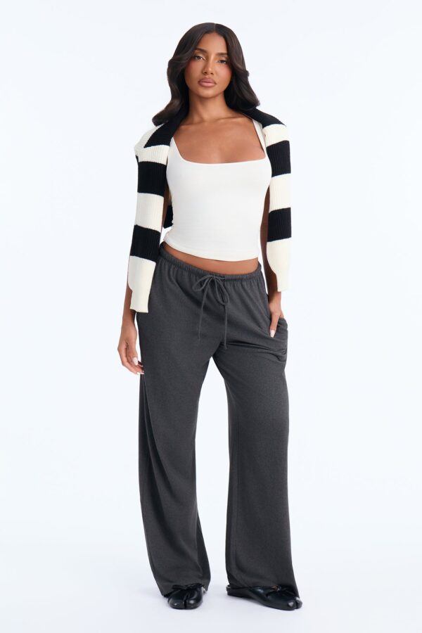 Charcoal Wide-Leg Pants