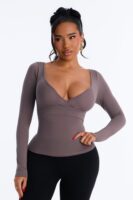 V-Neck T-shirt in Gray