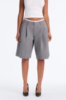 Gray Pleated Shorts