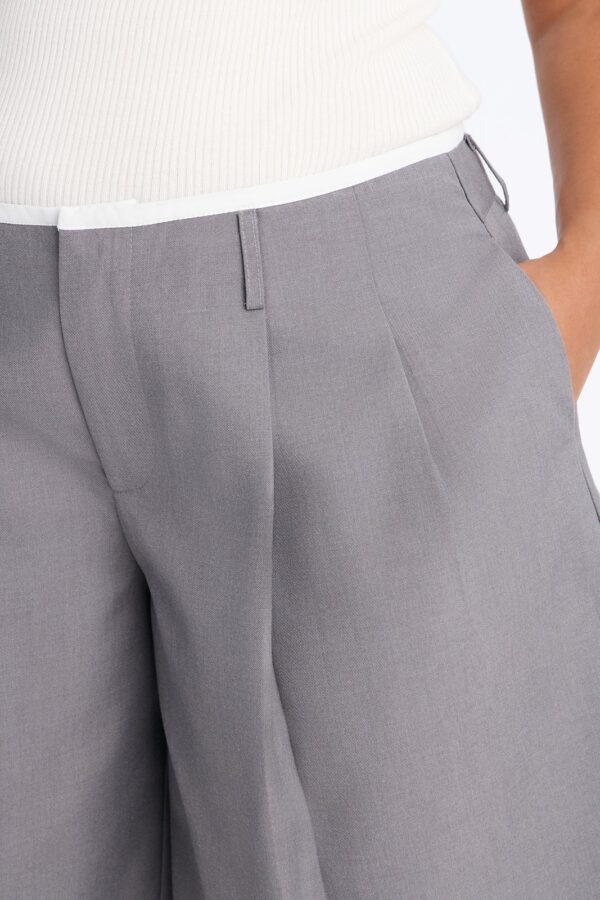 Gray Pleated Shorts