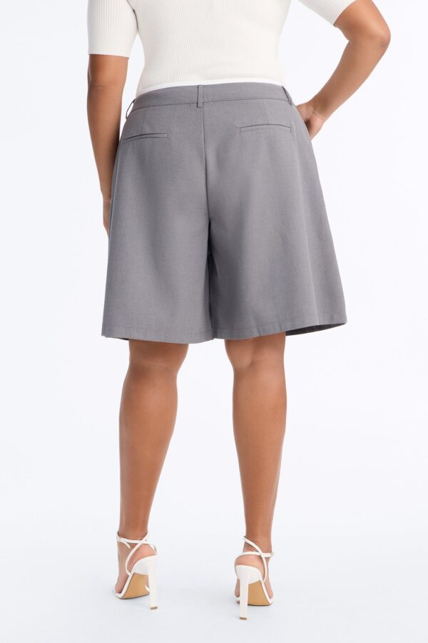 Gray Pleated Shorts