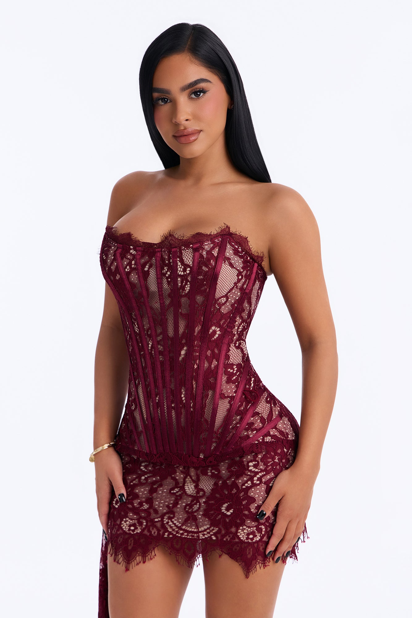 Burgundy Contrast Dress