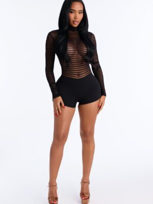 Black Romper with contrast