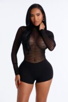 Black Romper with contrast