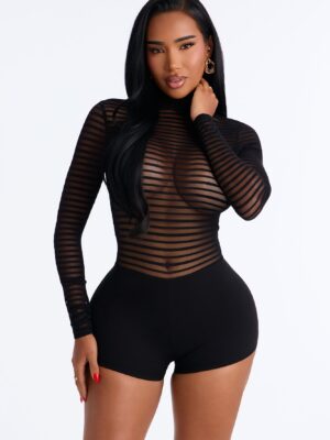 Black Romper with contrast