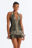 V-Neck Dress in Olive