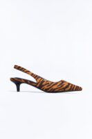Stay Wild Slingback Kitten Heel Pumps - Tan/Multi