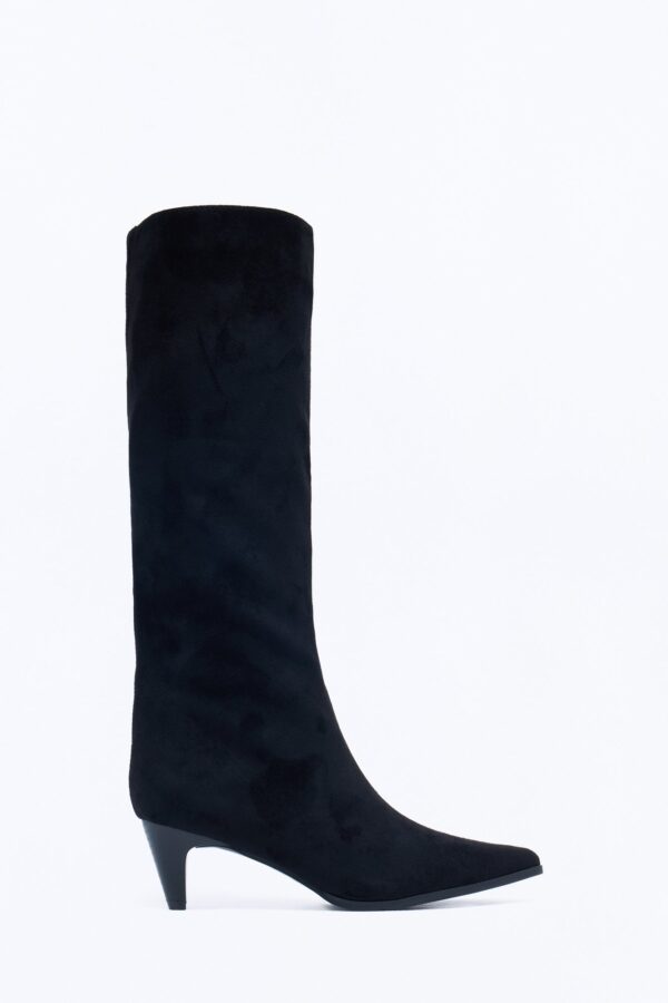 Noah Suede Knee High Boots - Black