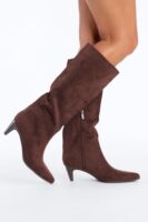 Noah Suede Knee High Boots - Chocolate