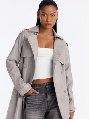 Coat in Gray 100% polyurethane