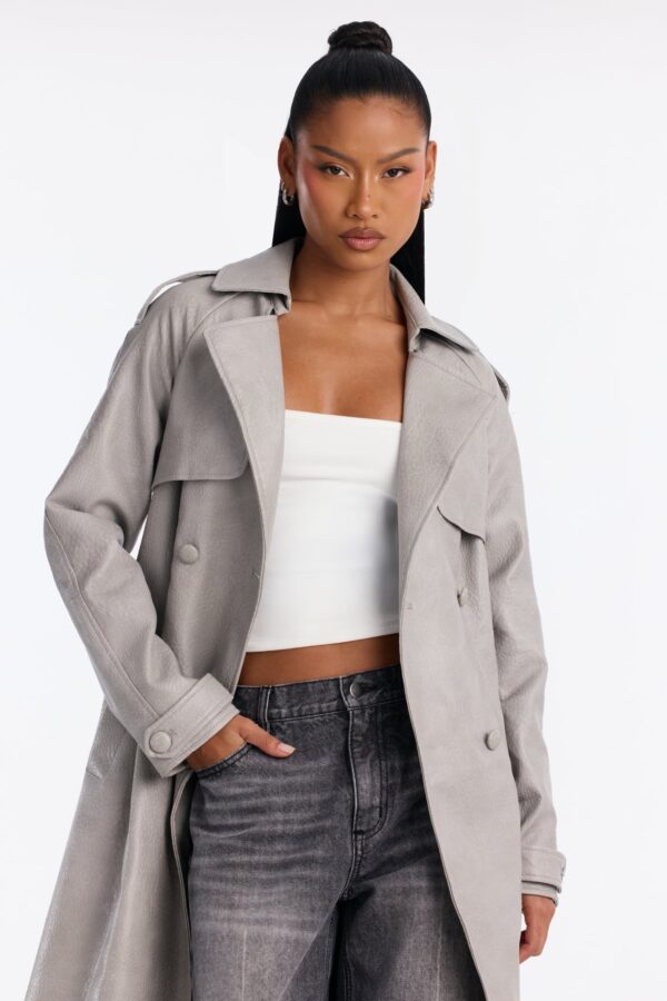 Coat in Gray 100% polyurethane