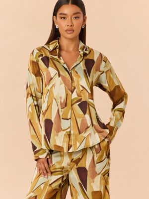 Satin Top in Olive