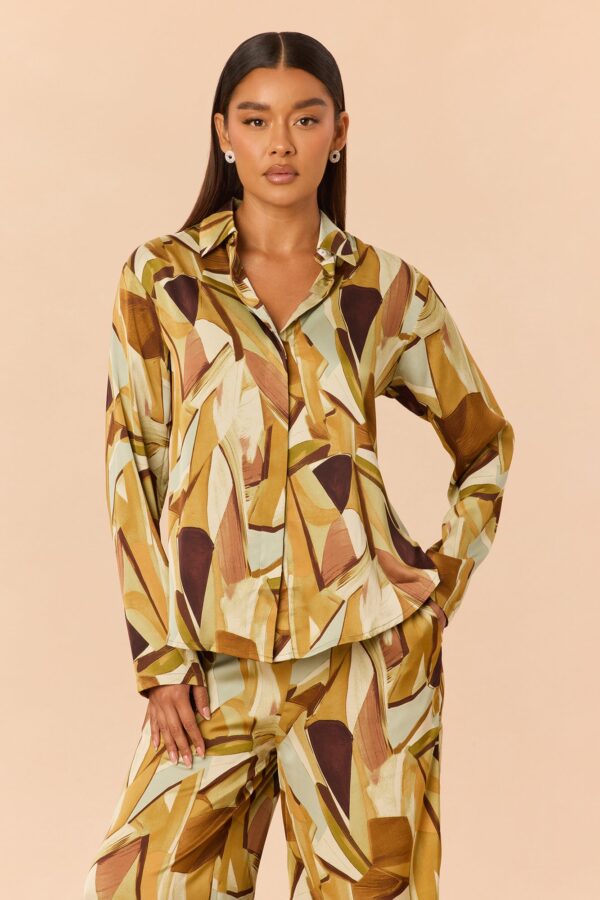 Satin Top in Olive