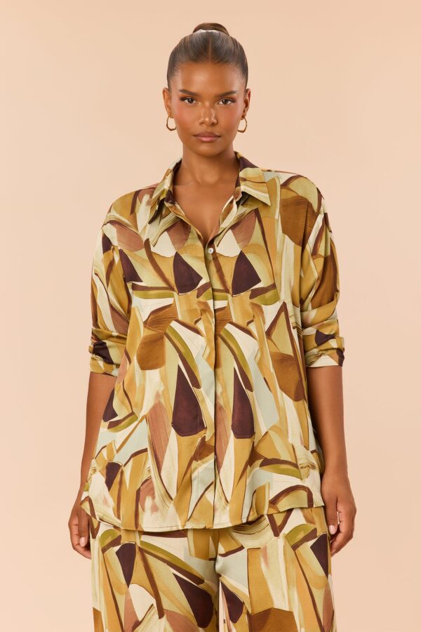 Satin Top in Olive
