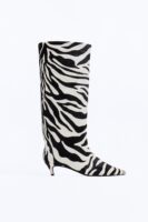 Steve Madden Lysara Zebra Boots - Black/White