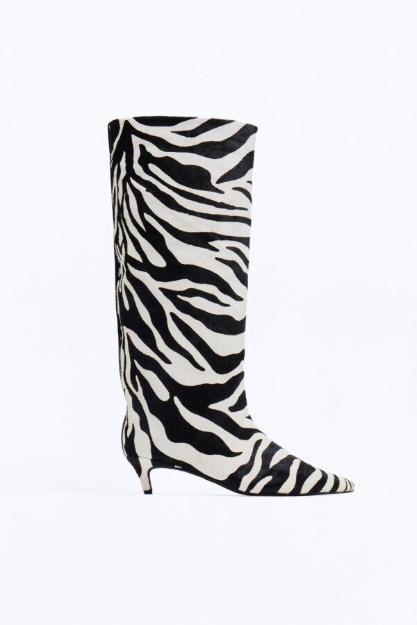 Steve Madden Lysara Zebra Boots - Black/White