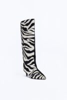 Steve Madden Lysara Zebra Boots - Black/White